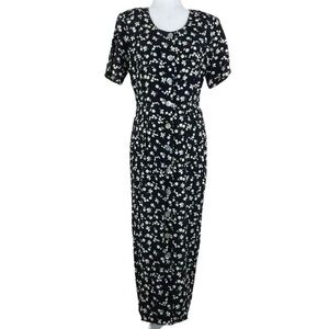 Floral Black and White Maxi Dress